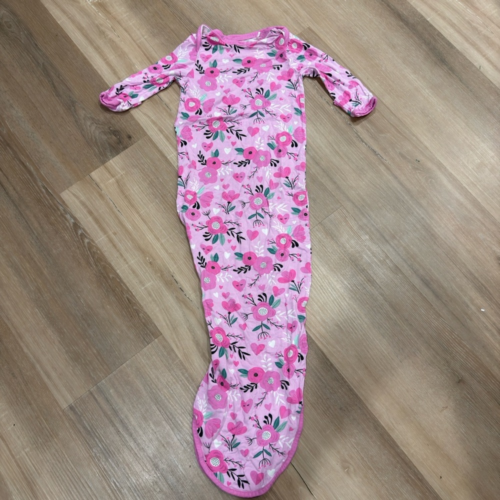 Little Sleepies Pink Floral Footie One-Piece